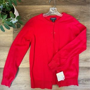 Liz Claiborne Career Red Cardigan Button up